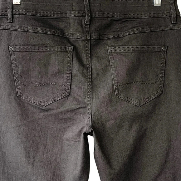 C Est 1946 Classic Black Denim Jeans Size 14 Straight Leg High Waist Stretch W35 - Picture 9 of 16